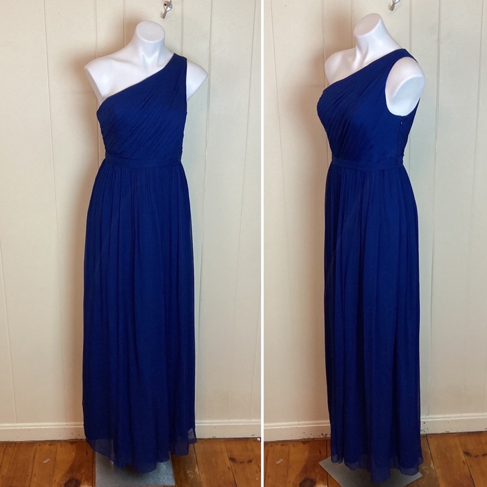 J. Crew One Shoulder Silk Long Flowy Evening Gown 6 Formal Prom Bridesmaid 04988